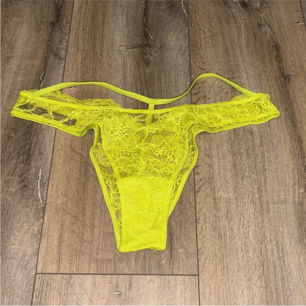 Victoria’s Secret Shine Strap T Back Brazilian Lace Panty